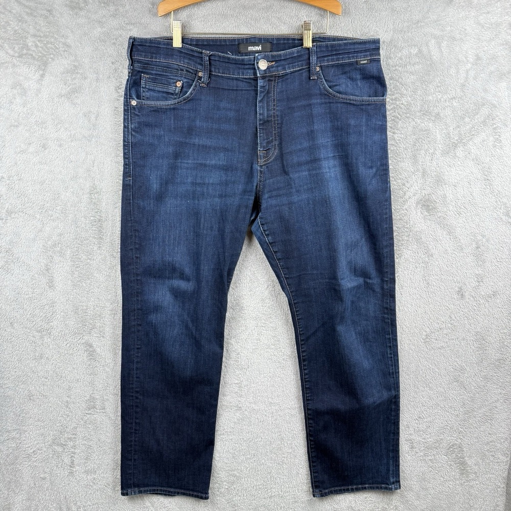 Mavi‎ Matt Jeans 40X29 Blue Denim Dark Wash Stretch Relaxed Straight Leg Men